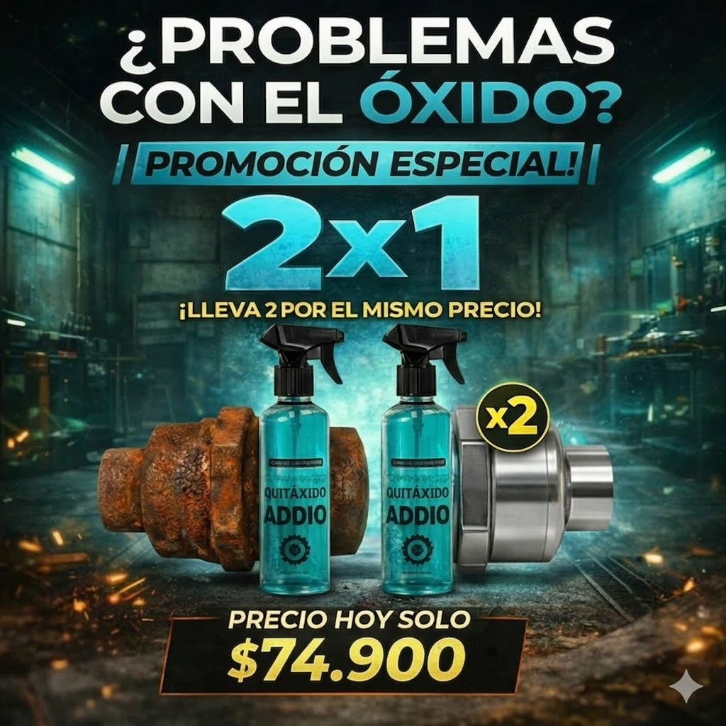 Quitáxido ADDIO — Removedor de Óxido Profesional 2x1